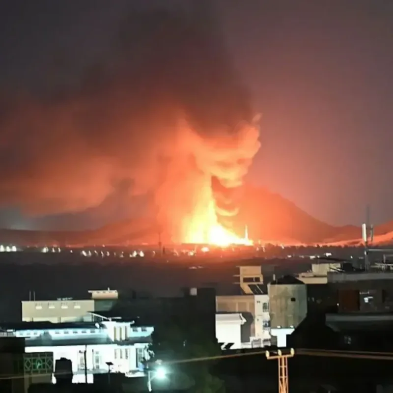 Smoke rises after airstrikes in Kandahar, Afghanistan