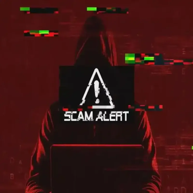 Cybersecurity awareness concept with digital lock and warning symbols