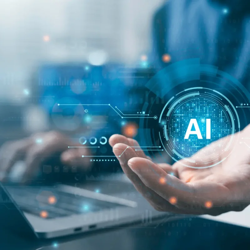 Abstract illustration of artificial intelligence models and enterprise technology