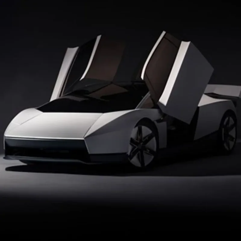 Tesla Roadster with rocket thrusters and flying capability