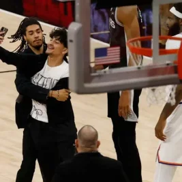 Fan Runs Onto Court for Selfie With Wembanyama During NBA Finals