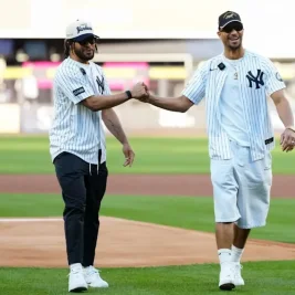 Knicks' Brunson, Hart Throw First Pitches at Yankee Stadium