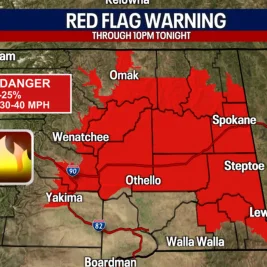 Wildfire Near Vantage Forces Evacuations and Temporarily Closes Interstate 90