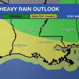 Stalled Front Triggers Heavy Rain and Flood Risk in Louisiana