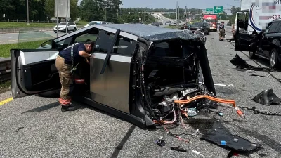 Tesla Cybertruck Torn in Half After Runaway Truck Triggers 10-Car Pileup in Maryland