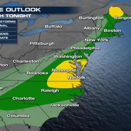 Severe Storms and Tornado Watch Threaten Iowa and Northeast States