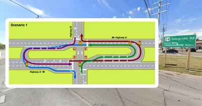Michigan Left: Turning Left Without Ever Turning Left