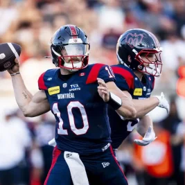 Davis Alexander Throws First INT as Alouettes Lead Tiger-Cats at Half