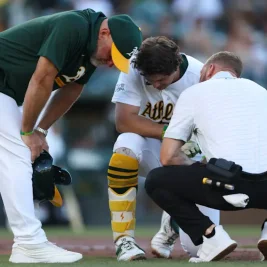 Athletics' Nick Kurtz Exits Game After Being Hit by Pitch on Wrist