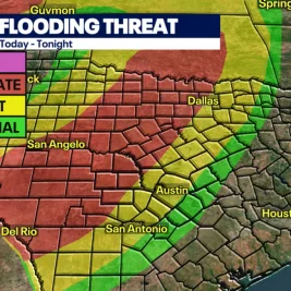 Flood Watches Issued for Central and North Texas as Heavy Rain and Storms Approach