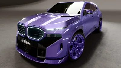 Larte Design Imagines an All-Purple BMW XM With 17-Piece Carbon Kit