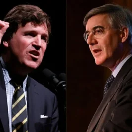 Tucker Carlson WWII Comments Spark Rees-Mogg Interview Fury
