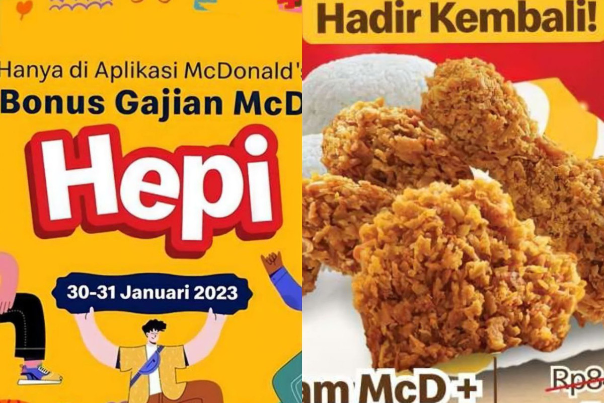 Cuma Sampe Akhir Bulan! PROMO McD Terbaru Hari ini 31 Januari 2023, Bonus Gajian Obral Makanan hingga Potongan 20 Ribu Lebih