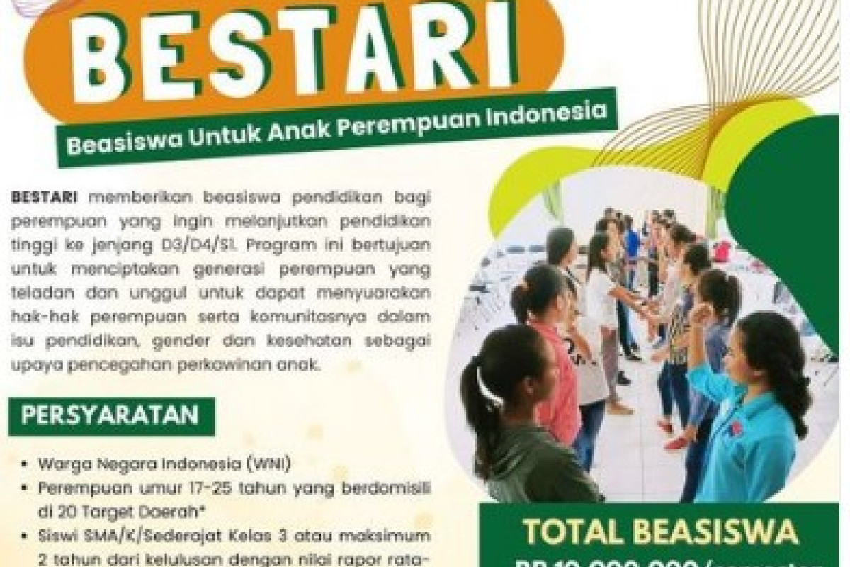 Daftar Beasiswa Bestari Khusus Buat Calon Mahasiswa D3 Sampai S1 Khusus Mahasiswi: Simak Syarat, Jadwal Hingga Kewajiban Penerimaan Beasiswa