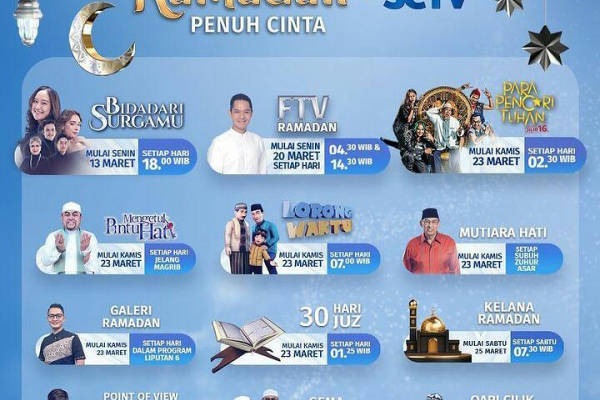 Berikut Jadwal Acara SCTV Besok Jumat 24 Maret 2023, Ada Perubahan Jam Tayang Selama Ramadhan, Bidadari Surgamu Tayang Jam Berapa?