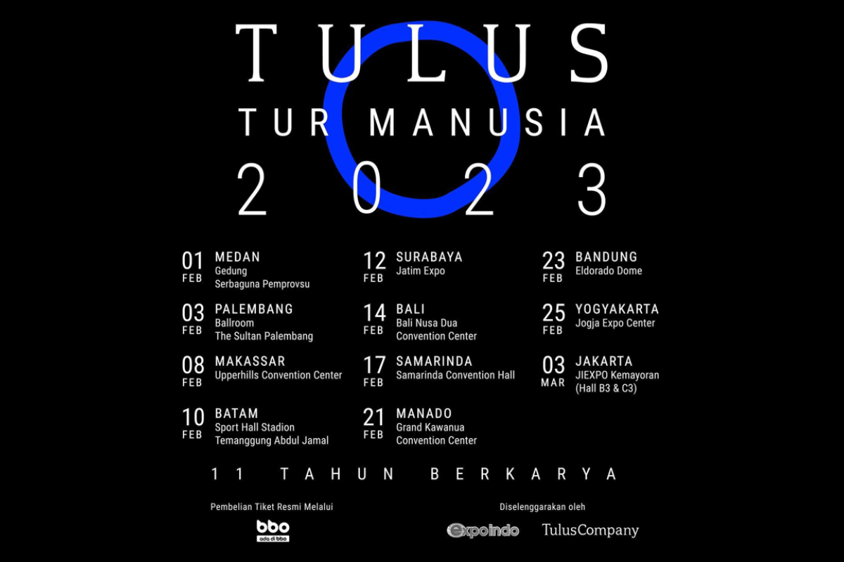 Cara Pendaftaran Part Time Volunteer di Konser Tulus Manusia 2023 di Medan, Palembang, Makassar, Batam, Surabaya, Bali, Samarinda, Manado, Bandung, Yogyakarta dan Jakarta