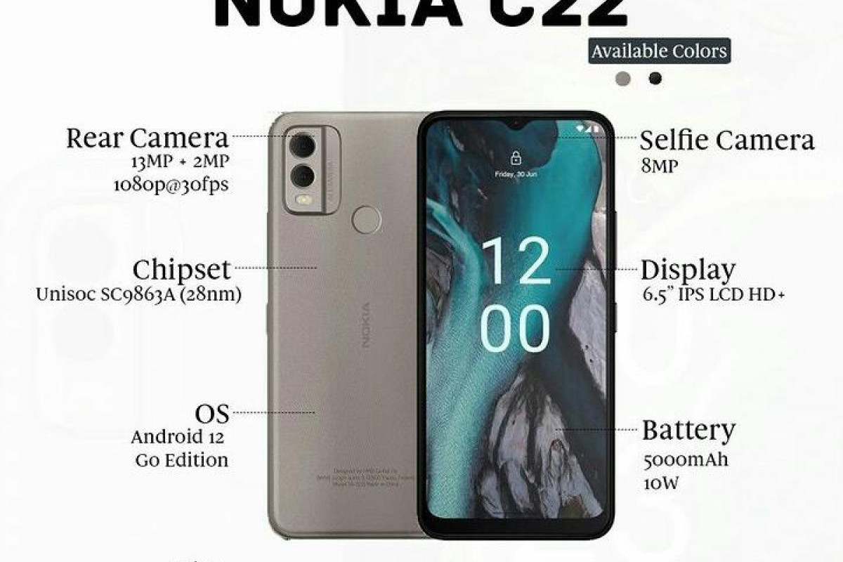 Spesifikasi Lengkap Nokia C22 Beserta Harganya, Nokia Hadir dengan Ketahan Baterai Sampai 3 Hari Keluaran Terbaru