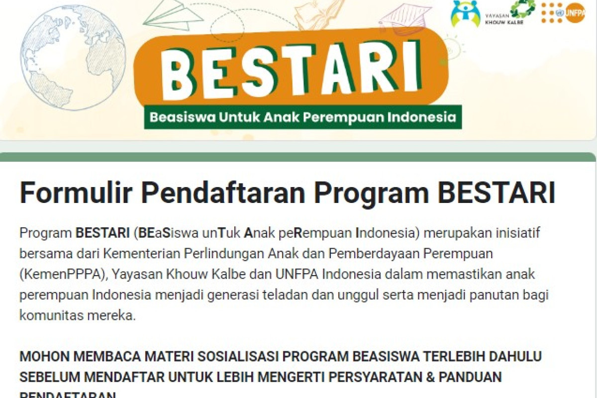 LINK Daftar Beasiswa Bestari 2023 Khusus Perempuan, Klik DaftarBESTARI2023 dan Unduh Buku Panduan