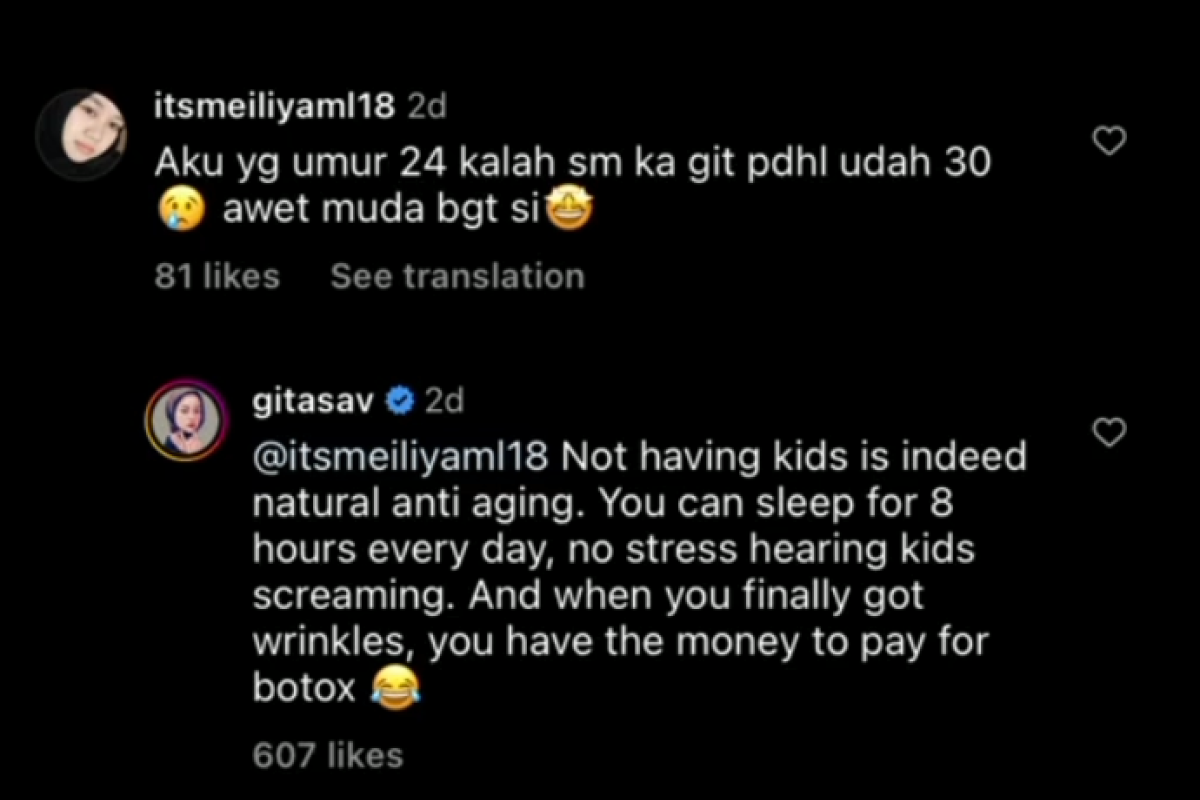 Apakah Benar Childfree Seperti Gitasav Bikin Awet Muda? Begini Balasan Komen Gitasav yang Tengah Viral 