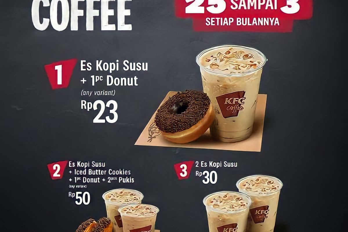 Paket DISKON! Promo KFC Hari ini Ada Promo Kombo Coffee 3 Pilihan Menu Menarik, Jumat 27 Januari 2023