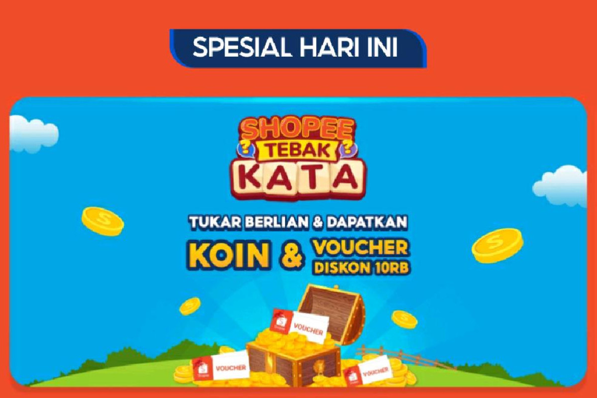 Kunci Shopee Tebak Kata Tantangan Harian, Hari Ini Sabtu, 25 Februari 2023 - Voucher Gratis Ongkir Hingga Klaim Koin!