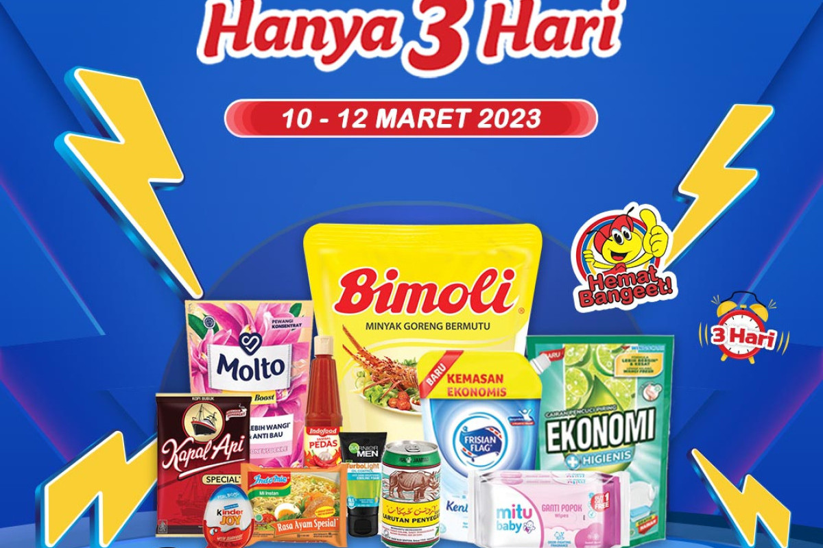 Unlimited Belanja YUK! Pakai Harga Promo JSM Indomaret Hari ini Jumat 10-12 Maret 2023 Hanya 3 Hari, Seluruh Produk di Diskon Besar-Besaran, Skuy Belanja Kalap Harga Merakyat!