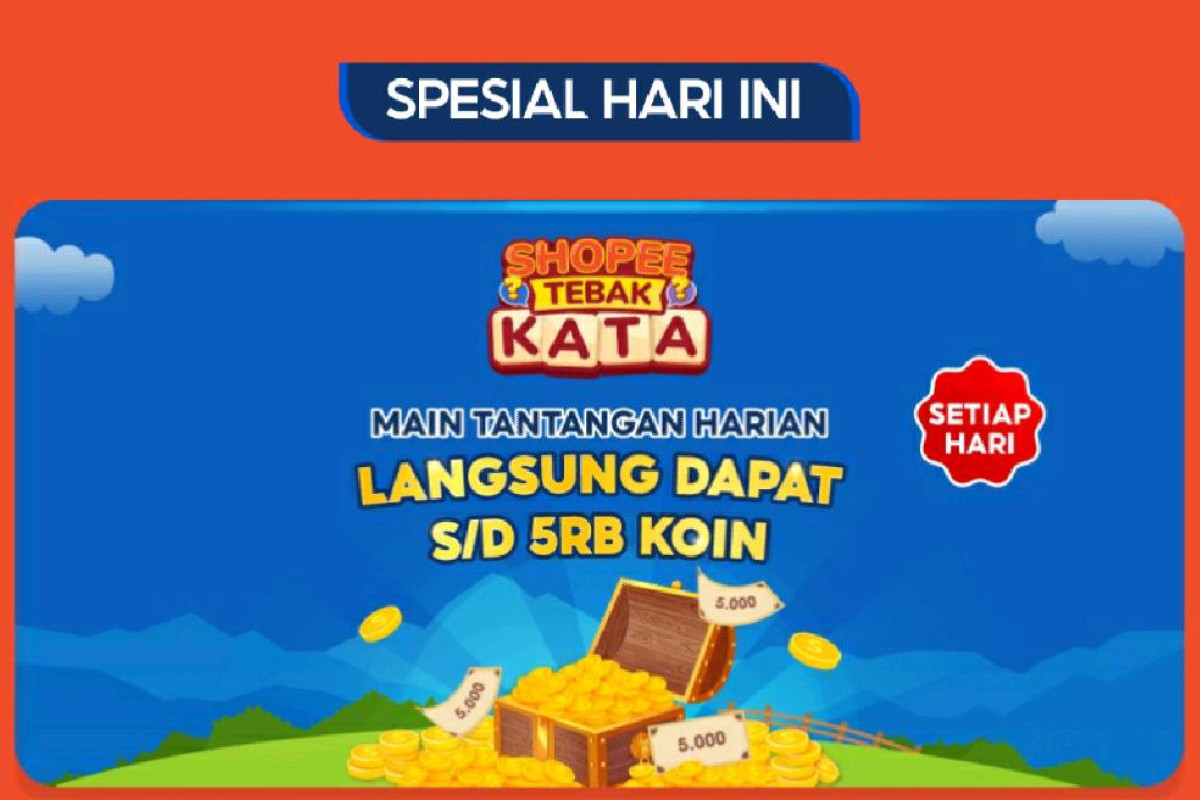 Kunci Shopee Tebak Kata Tantangan Harian, Hari Ini Selasa, 21 Maret 2023 - Mainkan dan Klaim Free Ongkir Sampai Cashback!