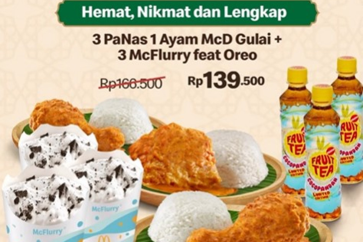 5 Promo McD Hari Ini 3 April Tahun 2023, Menu 3 Ayam Panas Soft Drink dan 3 McFlurry Hanya Rp 139.500