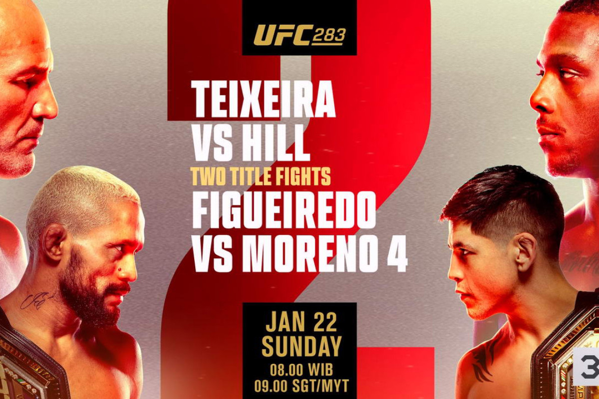 Jadwal UFC 283 Teixeira vs Hill, Jam Berapa Tayang Live Mola TV Minggu 22 Jan 2023?