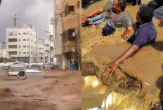 Viral Banjir Bandang  Menghantam Arab Saudi Mekkah, Puluhan Mobil Hanyut Hingga Menumpuk Bak Membuat Gunungan