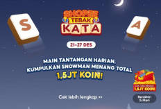 Kunci Jawaban Shopee Tebak Kata Tantangan Harian, Hari Ini Selasa, 27 Desember 2022 - Free Ongkir Spesial Natal, Ini Terakhir!